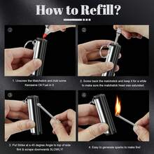 1/5/10pcs Ten Thousand Match Lighter, Metal Portable Keychain Match Lighter, Soft Fire Lighter, Outdoor Camping BBQ Unlimited Torch Gift For Men (Oil Free) - 10pcs - 查看 5