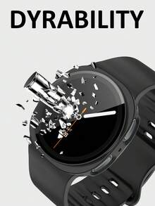 手錶錶帶 + 手錶錶殼套組，相容於 Galaxy Watch 8 40mm 與 44mm。柔軟舒適休閒運動矽膠錶帶，防震耐刮硬 PC 錶殼與鋼化玻璃螢幕保護膜 2 合 1 手錶錶殼。易於佩戴，觸控靈敏。適合男女款智慧手錶錶帶與錶殼。 - 黑色 - 查看 7