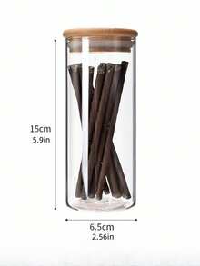 1pc/6pcs Set High Borosilicate Heat-Resistant Glass Airtight Jars, Transparent Round Glass Food Storage Canisters With Lids For Kitchen, Snacks, Dry Goods - Transparent - View 15