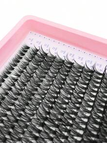 Queenice 11 Rows 5D Fluffy D Curl 40D Thick False Mink Eyelashes Mix 9-16MM Length, 3D Effect Individual Cluster Eyelashes For DIY Eyelash Extensionlash Clusters,Eyelash Clusters,Individual Eyelashes,Lashes,Fake Lashes