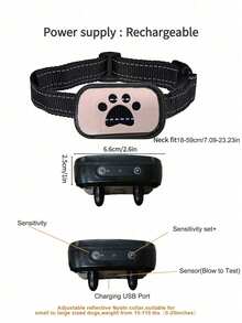 Automatic Dog Training Collar, Vibration & Ultrasonic Anti-Bark Control Device, USB Rechargeable Smart Collar For Dog Training, No Shock - Won't Harm Dogs, Adjustable Size Suitable For Small, Medium And Large Dogs, Charging Cable Included (No Adapter) - Multicolor - View 3