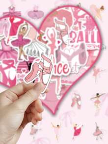 50pcs Ballet Stickers Creative And Exquisite Designs Perfect For Scrapbooking Supplies, Water Bottles, Notebooks, Suitcases, Desks, And Gift Decorations - Fun Stickers