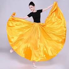 Long Fashionable Dance Dress, Made Of Polyester Fiber, Women's Satin Ballet Skirt, Suitable For Belly Dance, Dance, Flamenco Dance And Rock Dance - Multicolor - View 5