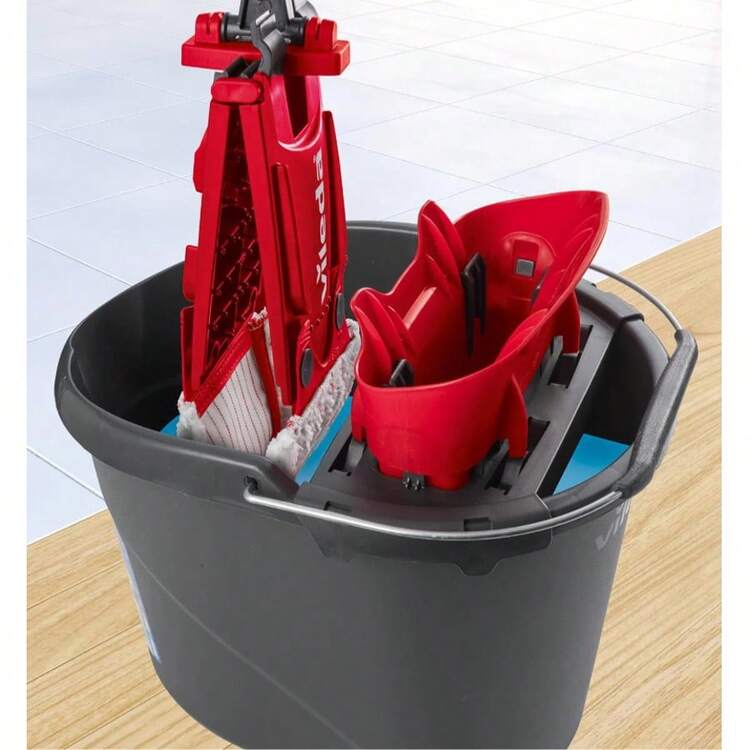 UltraMax Mop & Bucket System With Built-In Wringer, Microfiber Mop Head & PowerZone Scrubber - 紅色 - 查看 9