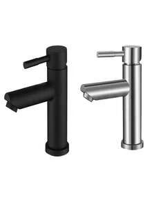 1个黑色不锈钢单孔冷热水浴室洗手盆龙头 - 彩色 - 查看 2