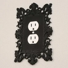 1 khung trang trí công tắc điện kiểu Gothic cổ điển, chạm khắc hoa văn màu đen, thích hợp để trang trí công tắc phòng khách, phòng ngủ. Sản phẩm kèm theo ốc vít, không cần nguồn điện. - màu đen - Xem 9