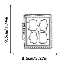 1个不规则活页剪贴簿切割模具，心形镂空花卉边缘压花模具，适用于节日装饰剪贴簿、手工卡片制作DIY、优雅剪贴簿、婚礼、生日、情人节、复活节卡片 - 銀色 - 查看 13