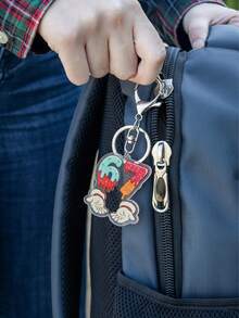 2个创意卡通67亚克力钥匙扣，趣味67游戏手柄和滴落冰淇淋造型钥匙圈，可爱包包挂饰，适用于背包、钱包和钥匙 - 彩色 - 查看 5