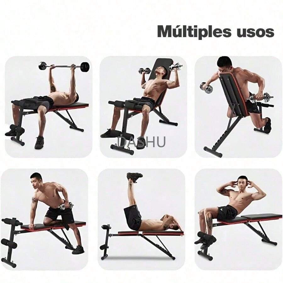 Resistente hasta 300kg -Banco de Pesas Plegable y Multifuncional - Banco de Gimnasio Plegable y Ajustable - Incluye cuerda para saltar de regalo - por defecto - Ver 1
