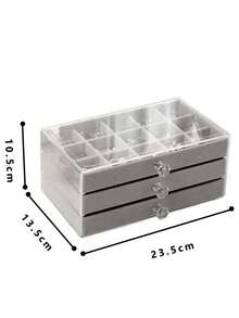 1/3 Tier Transparent Jewelry Storage Box, Jewelry Organizer For Rings, Necklaces, Bracelets, Earrings, Women's Holiday Gift, Anniversary Present - Doge - View 10