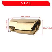1pc 2.5 Inches Straight Stainless Steel Exhaust Pipe Tip With Single Outlet, Black - Black - View 2