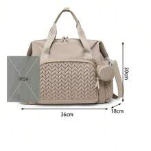 1pc Baby Diaper Bag, Large Capacity Handbag, Hospital Bag With Pacifier Pocket, Travel Tote For Mothers - Multicolor - View 6