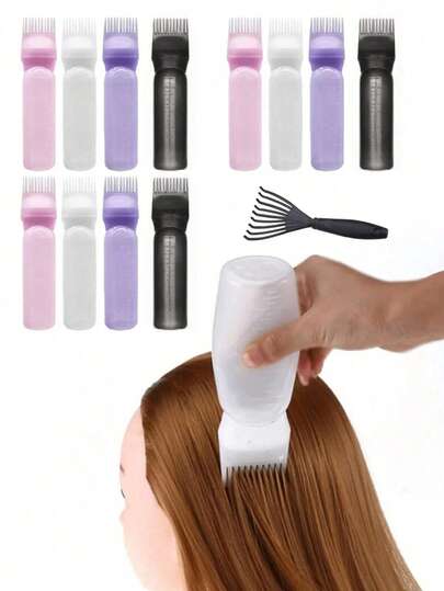 Salon Haaröl Applikator Flasche, Professionelle Haarfärbe Pinsel Flasche, Haarsalon Haarfärbe Zubehör, Haarclips, Haarzubehör