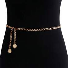 1条朋克风身体链，时尚腰链，简约单层加粗铝链腰链 - 花片 - 查看 4