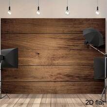 Retro Wooden Wall Background Fabric – Polyester Fiber Photography & Party Decor Fabric – No Electricity Required – Available In Multiple Sizes, Perfect For Festival Party Decor Banners, Suitable For Various Scenarios And Sizes. - Multicolor - View 2