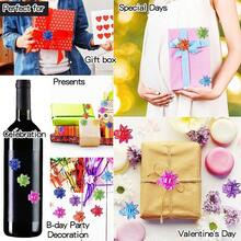 18/30/50/100pcs Mini Shiny Ribbon Bows, Suitable For Valentine's Day Birthday Wedding Bridal Party Gifts Packaging, 1.18"/1.38" Rainbow Gift Wrapping Bows For Holiday Party Craft Floral Gift Packaging Supplies, Glitter Star Flower Multicolor Small Metal Self-Adhesive Gift Ribbon Bows For Holiday Gift Boxes - Multicolor - View 12
