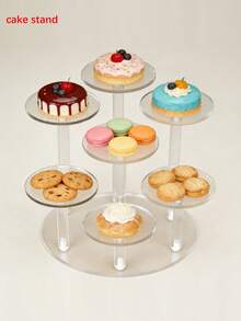 1个亚克力蛋糕架，4/7/9层圆形透明蛋糕展示架，圆形纸杯蛋糕架，亚克力甜点架，蛋糕展示树，项链/耳环/手镯/手表展示架，珠宝展示架，收藏品展示架，汽车模型展示架，手办展示架，适用于派对、婚礼、生日、珠宝店、收藏馆、家庭、商场、超市、斋月、情人节等场合。 - 彩色 - 查看 7