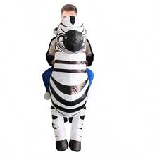 1pc Inflatable Zebra Costume, Unisex - Full Body Heart-Themed Fancy Dress, Suitable For Halloween, Carnival, Christmas And Various Events/Parties