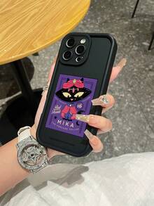 Cat Paul Frank Licensed Black Bamboo Phone Case, Full Body Protective Monkey Design, Elegant Black Cat Letter Frame Pattern, New Compatible With IPhone 13/14/15/16 Pro Max - Multicolor - View 2