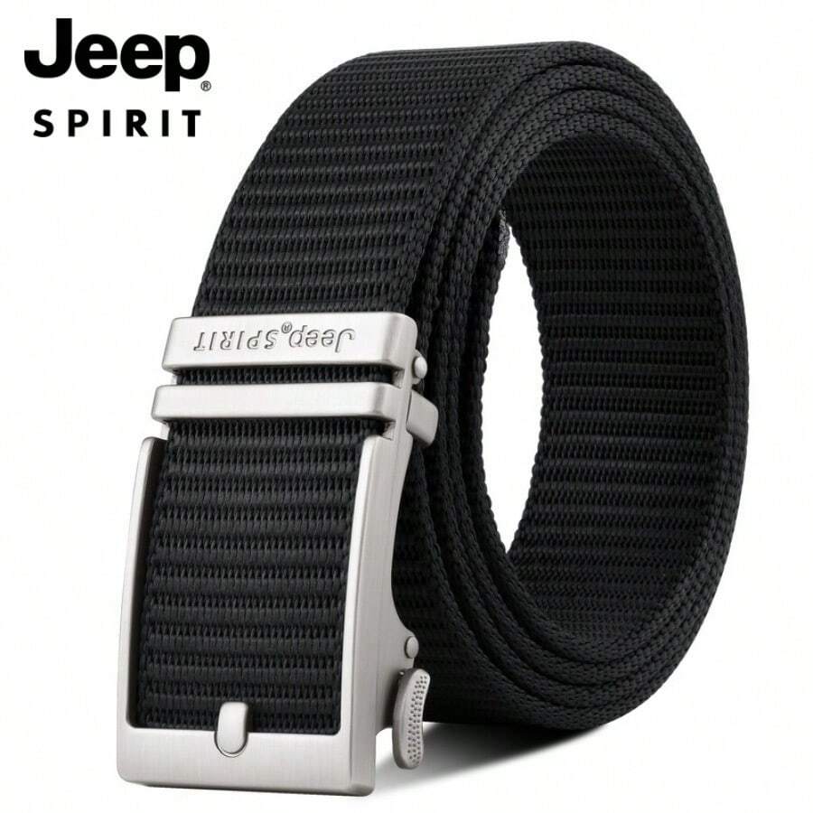 1pc Jeep Men's Belt Gift Box, Automatic Buckle Waist Strap, Suitable For Casual, Business, Multi-Function Pants, Office Attire, Daily Wear, Minimalist Design, Durable Material, High Quality, Adjustable Waist, Automatic Belt, Men's Fashion, Professional Wear, Men's Gift - Black (gift Box) - View 1