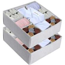 CYPN2 Piezas Organizador de Cajones para Ropa Interior Calcetines Brasier Organizador de Armario con Metralla Redimensionable GrisFadhion - 219706252 - Ver 1