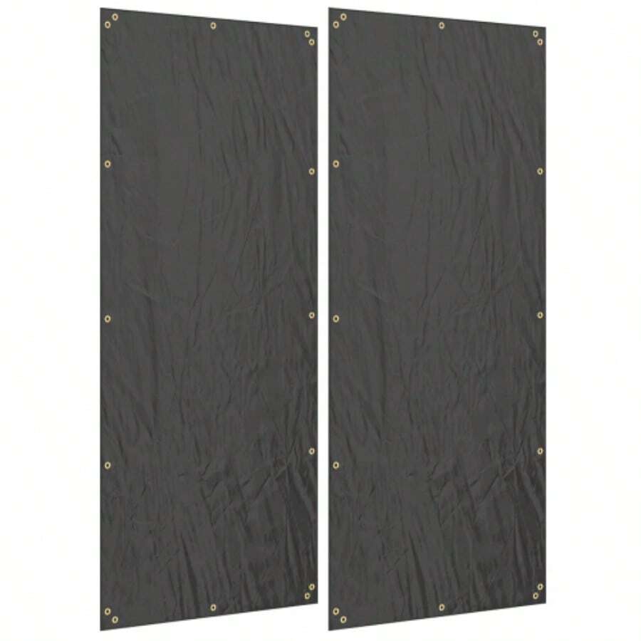 Set Of 2 Firewood Rack Covers, 148 X 62 Cm, Waterproof 600D Oxford Fabric, UV Protection, Firewood Storage Cover, For Firewood Racks Measuring 62-66W X 185H Cm, Black