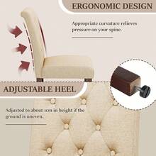 Dining Room Chair Set Of 2, Kitchen Chair, Living Room Chair, Upholstered Chairs With Solid Wood Legs - Beige - View 7