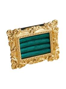 1 pieza Bandeja de joyería dorada, Organizador de joyería elegante, Soporte para exhibir aretes y anillos, Estante de almacenamiento de joyería, Regalo para ocasiones especiales - Expositor de anillos - Ver 10