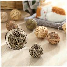 Woven Aquatic Plant Balls, Hamster, Rabbit Chew Toys, Bird Toys, Small Pet Toys, Balls - Improve Pet Dental Health - Multicolor - View 4