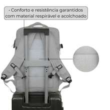 Waterproof Expandable Backpack For Notebooks, Travel, Executive, School, Reinforced, Large Capacity With USB Port, Unisex - Light Grey - View 5