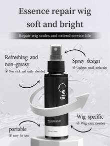 Professional Wig & Real Hair Care Set - Easily Detangles, Smoothens Frizz, Repairs Damaged Wigs, Leaving Them Soft And Silky. The Set Includes A No-Rinse Hair Spray And A Dual-Purpose Wide-Tooth Comb. The Lightweight, Non-Greasy Formula Enhances Shine And Silkiness, Extending The Lifespan Of Synthetic Fiber And Human Hair Wigs. Suitable For Daily Wear, Cosplay, Parties, Salon Styling, Hair Care, Travel, And Long-Term Wig Maintenance. - 100ml - 查看 5