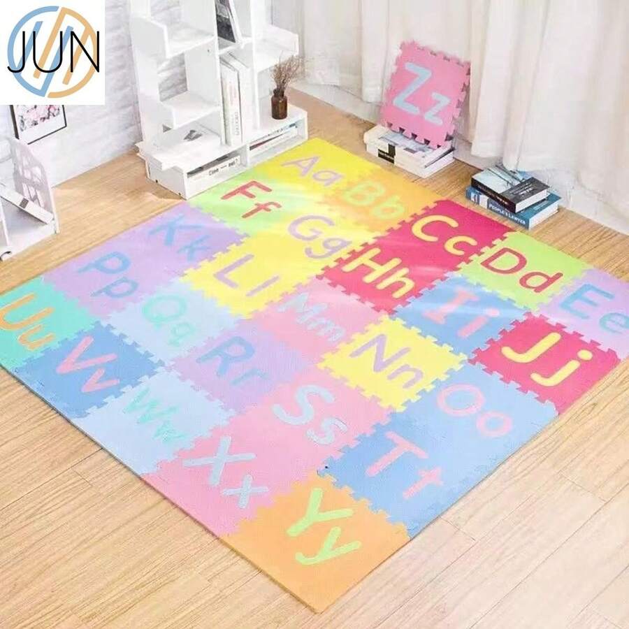 Alfombrilla de espuma con empalme para suelo, diseño de rompecabezas, antideslizante, para dormitorio (se envían al azar) - Multicolor - Ver 1