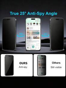2pcs Matte Anti-Spy Screen Protector, Anti-Peeping And Anti-Fingerprint, Suitable Compatible With Iphone 17 Pro Max/17 Pro/17/16 Pro Max/15 Pro Max/14/13/12/11 Series. Matte Anti-Spy Screen Protector, Phone Case.
