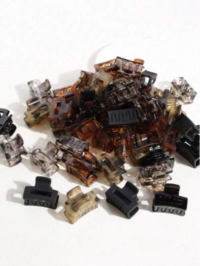 15/20/30pcs Mini Flower Shaped Claw Clips, Coffee Color Small Hair Clips, Bangs Clips, Hair Accessories (20pcs One Size) Women Hair Claws Summer