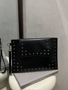 小信封包，时尚小众设计女士手提包 - 黑色 - 查看 9