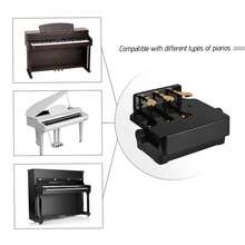 Piano Pedal Extender Bench for Kids Adjustable Height with 3 Pedals Children Piano Teaching Aid Accessory - Negro - Ver 6
