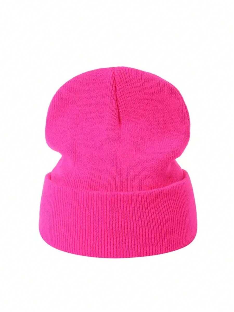 1 Peça Gorro de Malha Feminino de Cor Sólida, Quente e na Moda, Adequado para Uso Diário