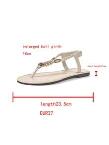 New Spring/Summer Fashion Women Strap Slippers, Stylish Casual Roman Style Slip-On Sandals In Black, Beige, Brown, Solid Color Woven Comfortable Beach Sandals, Blogger Recommended Thick-Sole Sandals, Summer Beach Shoes, Elegant Buckle Low-Heel Round Toe Slides, Odor-Resistant Anti-Slip Cotton Fabric Beaded Decor Simple Outdoor Slippers, Versatile Flat Slip-On Women Flat Sandals - White - View 8