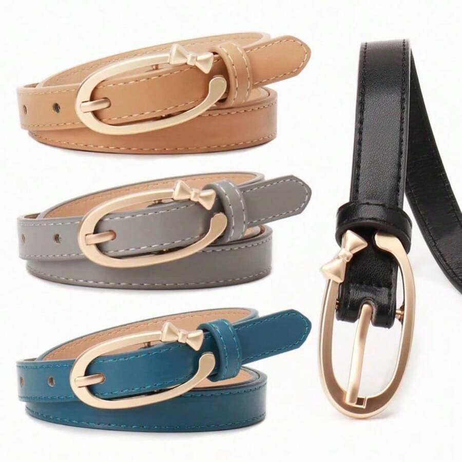 1 Piece Of Embossed Butterfly Buckle Waist Belt For Women, Used For Daily Decoration Valentine's Day, Valentine's Day, Summer, Autumn, Halloween - 駝色 - 查看 1