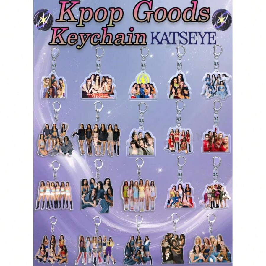 KATSEYE Keychain, Sophia, Lara, Chanelle, Daniela, Yoonchae, Manon, New Album & Songs, Kpop Fans Merch Goods, Acrylic 2D Keychain, Concert Fangoods, Christmas Gift, Small Gift, Collectible - Multicolor - View 1
