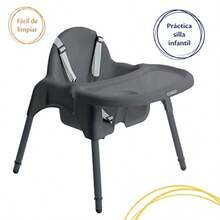 Silla a 2 en 1 Gris con bandeja remoble y arnés de 5 puntos. Uso desde 6 meses asta 15 kg - GRIS - Ver 6