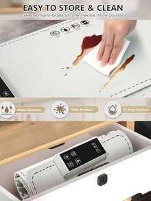 Electric Food Warming Tray - Portable Roll Hot Plate ,Adjustable Silicone Heating Pad With 6 Temperature Settings And 5 Timing Options,Buffets Party Gatherings Kitchen Warmer Countertop Holiday - US A Type Plug(110-127V) - View 4