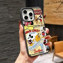 Disney Patterned Phone Case. Mickey Mouse, Stitch, Donald Duck, Minnie Mouse, Goofy, Pluto, And Daisy Duck Pattern. Magnetic Phone Case.  Compatible With IPhone 17, 16, 15, 14, 13, 12 Pro Models And Galaxy, Offering Shockproof Protection. A Special Gift For Family, Friends, Birthdays, Holidays, And Special Occasions. A Stylish And Fun Accessory To Brighten Up Your Device With What And What Flair. - 黑色 - 查看 2