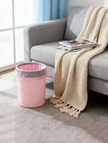 50个/包 耐用轻便浴室垃圾袋；1包 小号粉色垃圾袋；一次性垃圾袋，适用于办公室和家庭垃圾桶；50个/卷 - 多色 - 查看 3