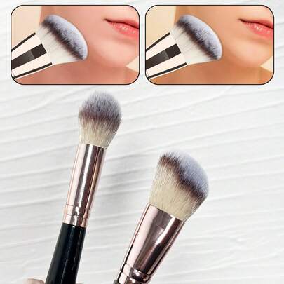 Cọ trang điểm tạo khối 2 trong 1, cọ đánh phấn má hồng góc cạnh mềm mại, dụng cụ trang điểm