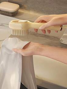 Multi-Function Shoe Brush With Liquid Dispenser - Durable Plastic Material, Ergonomic Handle, Reusable Soft Bristles, Suitable For Household Cleaning, With Soap Liquid Dispenser, Convenient Cleaning - Multicolor - View 3