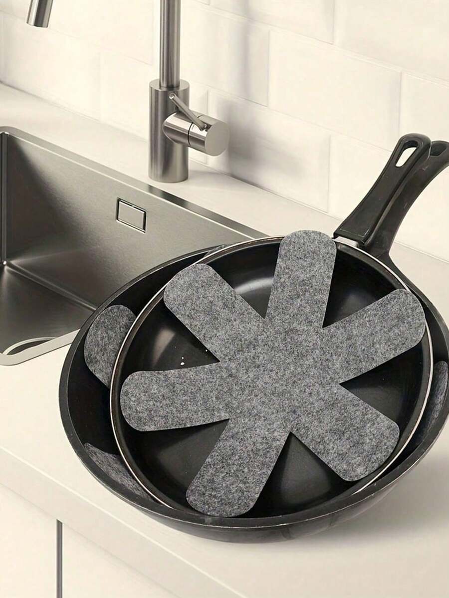 Stackable Non-Slip Pot Holders | Made Of Polyester Nonwoven Fabric, Scratch-Resistant, Effectively Insulates Cookware - Multicolor - View 1