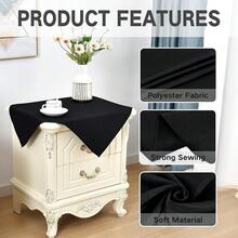 Mantel de mesa cuadrado pequeño de 24x24 pulgadas, lavable de poliéster, mantel de mesa lateral sólido negro de alta resistencia para mesa de comedor, hogar y fiesta - Cuadrado negro de 24 x 24 pulgadas - Ver 6