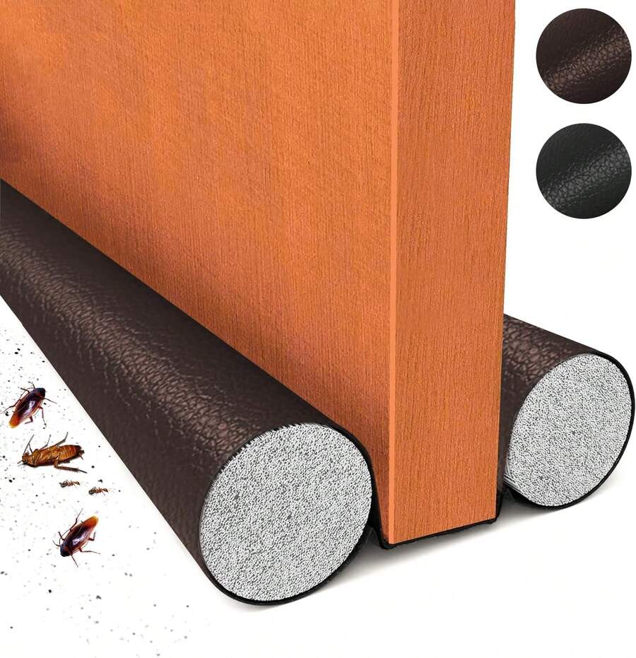 Burlete Para Parte Inferior De Puerta, Guardapolvo Cubre Puerta, Protector Y Guardapolvo Para Puerta, Diseño De Doble Borde, Para Aislar El Ruido Evita Insecto Polvo Y Impermeable Para Todo Tipo De Puertas Y Ventanas