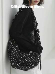 波点ins风大容量可爱褶皱饺子包，多功能通勤腋下斜挎包，2025新款 - 彩色 - 查看 6